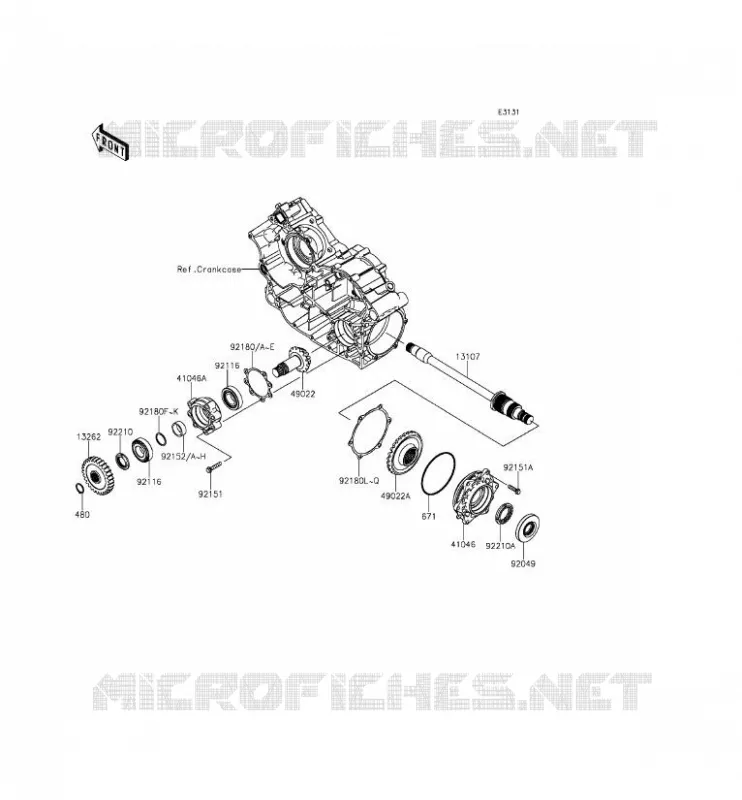 PIGNON CONIQUE AVANT Kawasaki SSV 800 2015 TERYX  KRF800DFF