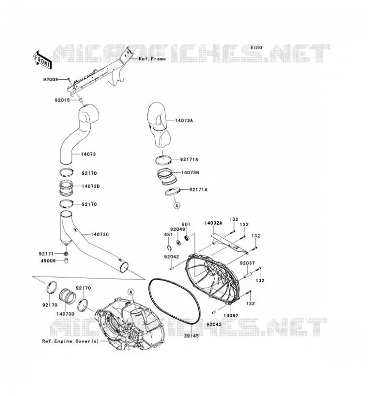 COUVERCLE CONVERTISSEUR Kawasaki SSV 750 2012 TERYX 4 750 4X4  KRT750ACF
