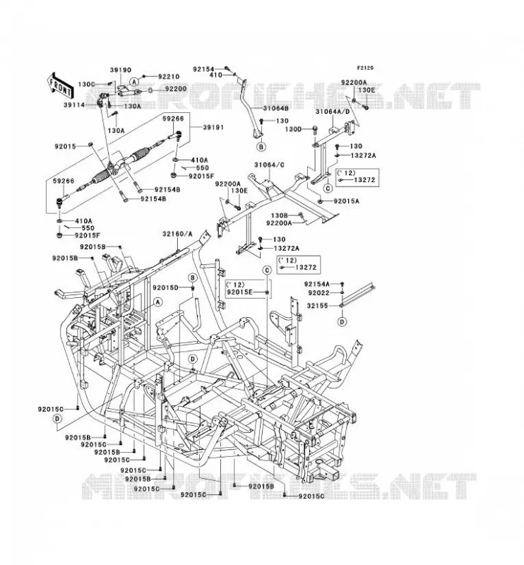 CH&Acirc;SSIS Kawasaki SSV 750 2012 TERYX 4 750 4X4  KRT750ACF