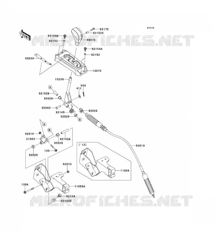CONTROLE Kawasaki SSV 750 2013 TERYX 4 750 4X4  KRT750ADF