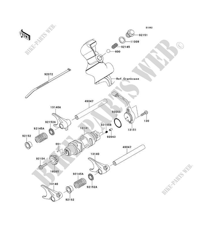 FOURCHETTE/BARRILLET DE SELECTION pour Kawasaki TERYX 4 750 4X4 2013
