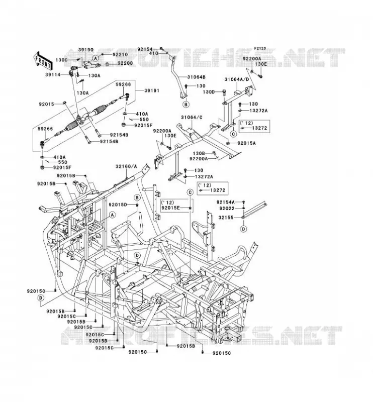 CH&Acirc;SSIS Kawasaki SSV 750 2013 TERYX 4 750 4X4  KRT750ADF
