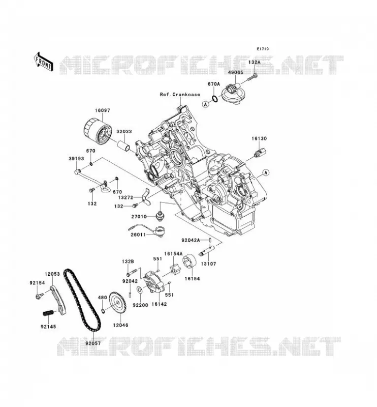 POMPE A HUILE/FILTRE &Agrave; HUILE Kawasaki SSV 750 2013 TERYX 4 750 4X4  KRT750ADF