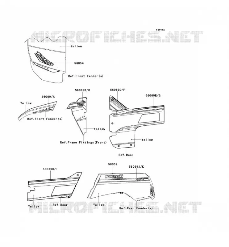 STICKER(YELLOW)(CCF/CDF) Kawasaki SSV 750 2012 TERYX 4 750 4X4 EPS LE  KRT750CCF