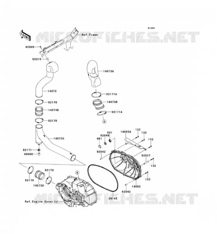 COUVERCLE CONVERTISSEUR Kawasaki SSV 750 2013 TERYX 4 750 4X4 EPS LE  KRT750CDF