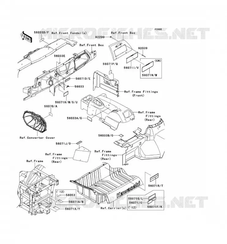 LABEL Kawasaki SSV 750 2012 TERYX 4 750 4X4 EPS  KRT750DCF