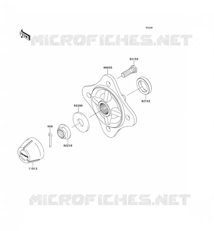 MOYEU ARRIERE/FREIN Kawasaki SSV 750 2012 TERYX 4 750 4X4 EPS  KRT750DCF