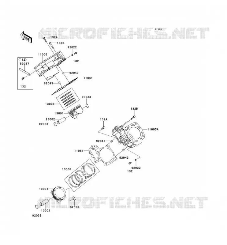 CYLINDRE/PISTON Kawasaki SSV 750 2013 TERYX 4 750 4X4 EPS  KRT750DDF