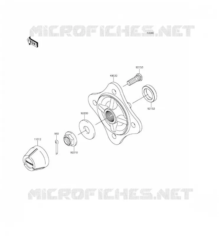 MOYEU ARRIERE/FREIN Kawasaki SSV 800 2015 TERYX 4  KRT800AFF