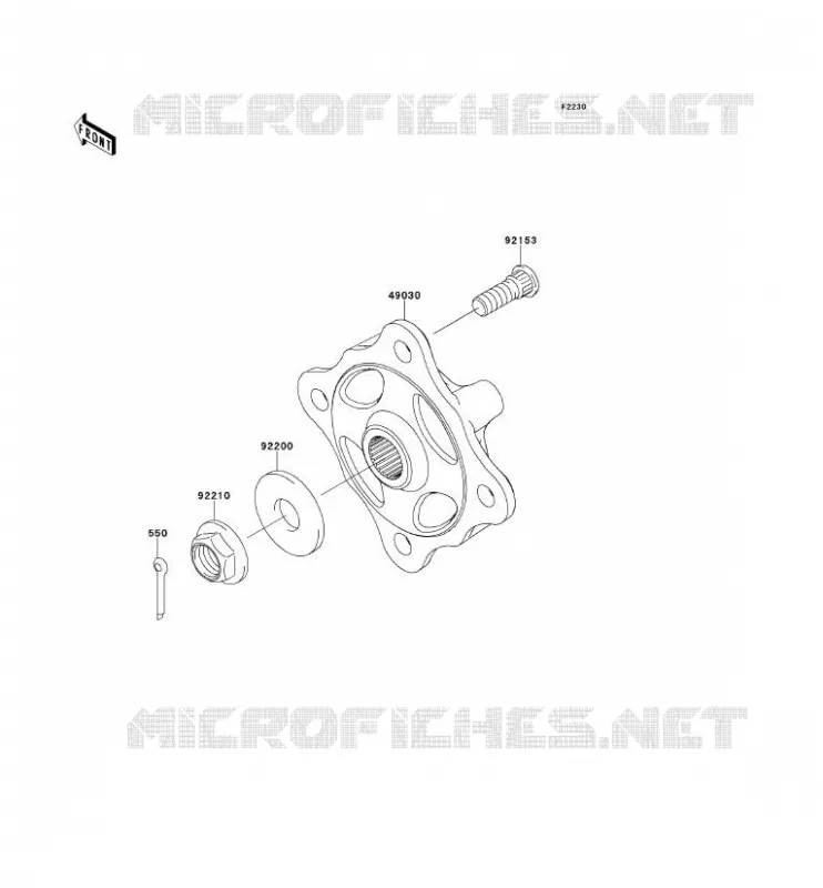 MOYEU AVANT/FREIN Kawasaki SSV 800 2014 TERYX 4  KRT800BEF