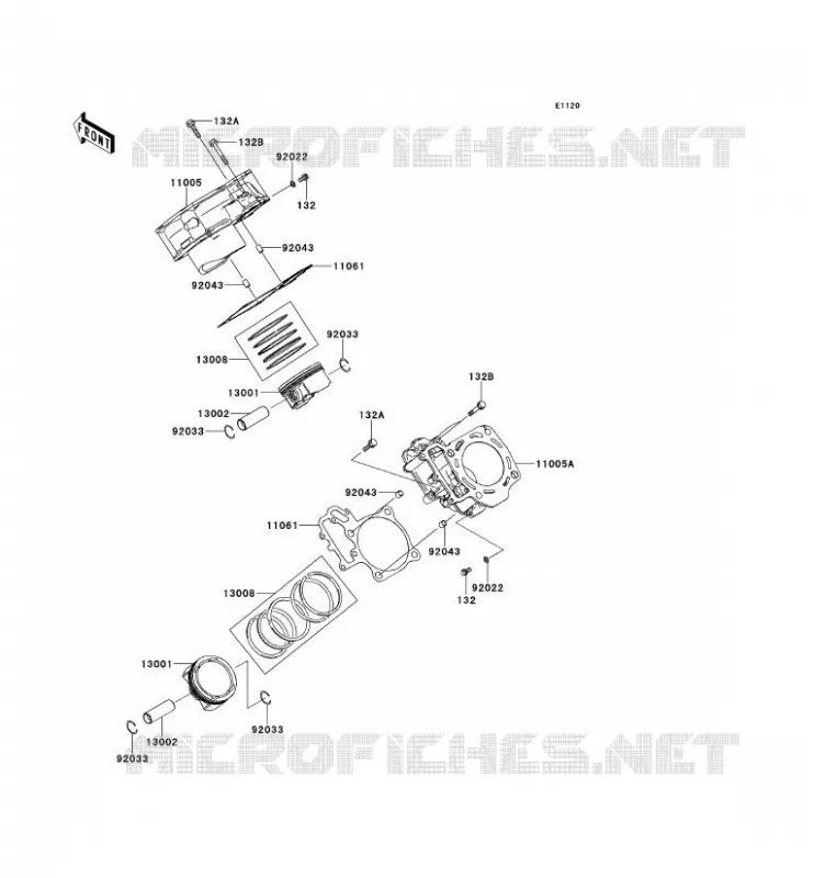 CYLINDRE/PISTON Kawasaki SSV 800 2014 TERYX 4  KRT800CEF