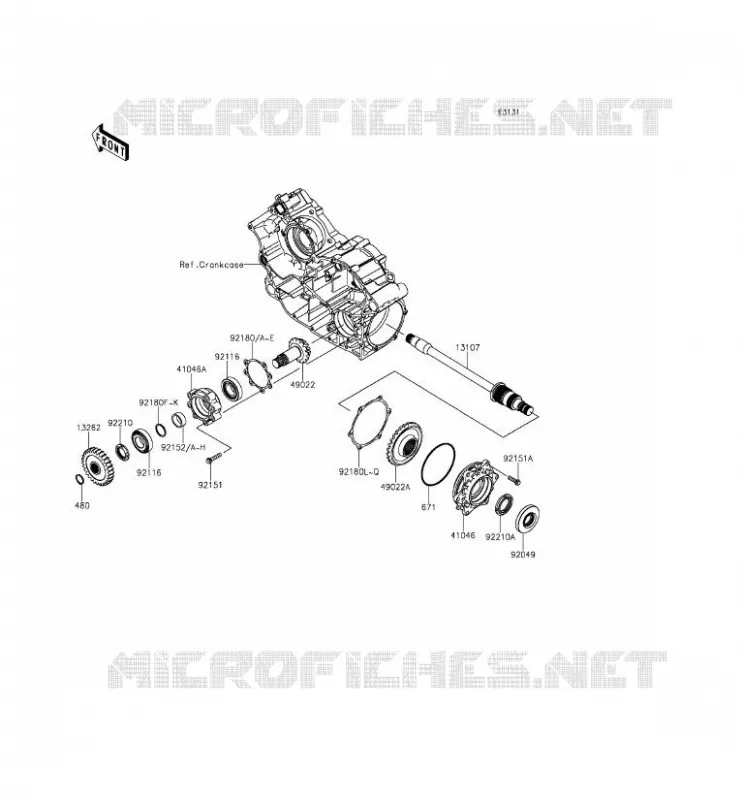 PIGNON CONIQUE AVANT Kawasaki SSV 800 2015 TERYX 4  KRT800CFF