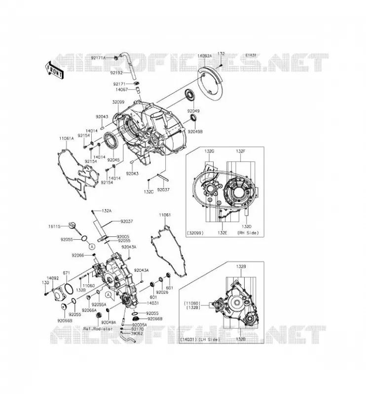 COUVERCLES MOTEUR Kawasaki SSV 800 2015 TERYX 4  KRT800DFF