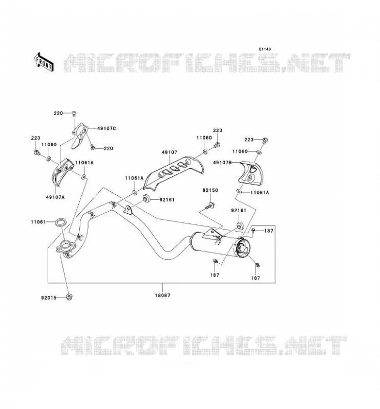 &Eacute;CHAPPEMENT Kawasaki TOUT-TERRAIN 110 2005 KLX110  KLX110-A4