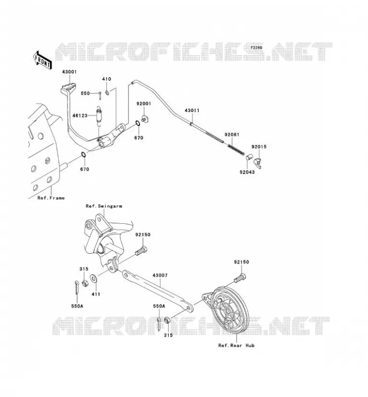 PEDALE DE FREIN Kawasaki TOUT-TERRAIN 110 2009 KLX110  KLX110A9F