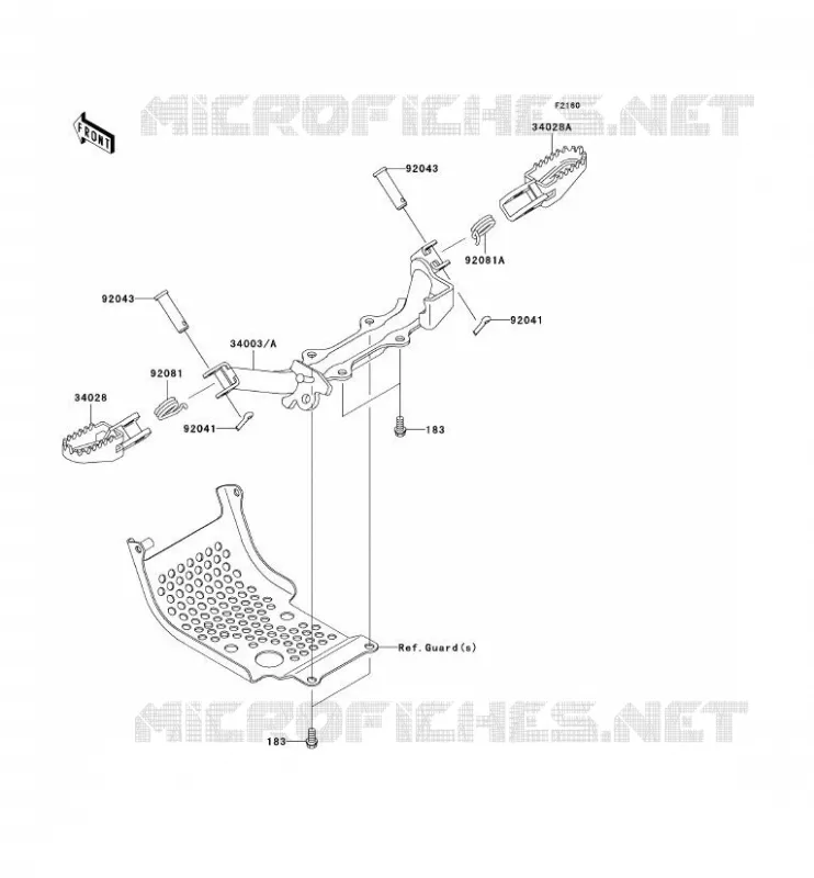 REPOSE PIED Kawasaki TOUT-TERRAIN 110 2009 KLX110  KLX110A9F