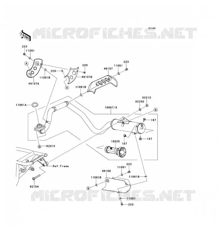 &Eacute;CHAPPEMENT Kawasaki TOUT-TERRAIN 110 2011 KLX110  KLX110CBF