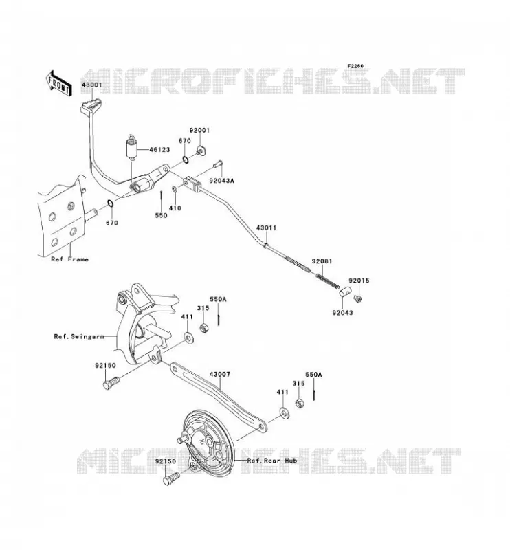 PEDALE DE FREIN Kawasaki TOUT-TERRAIN 110 2012 KLX110  KLX110CCF