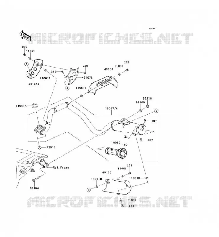 &Eacute;CHAPPEMENT Kawasaki TOUT-TERRAIN 110 2013 KLX110  KLX110CDF