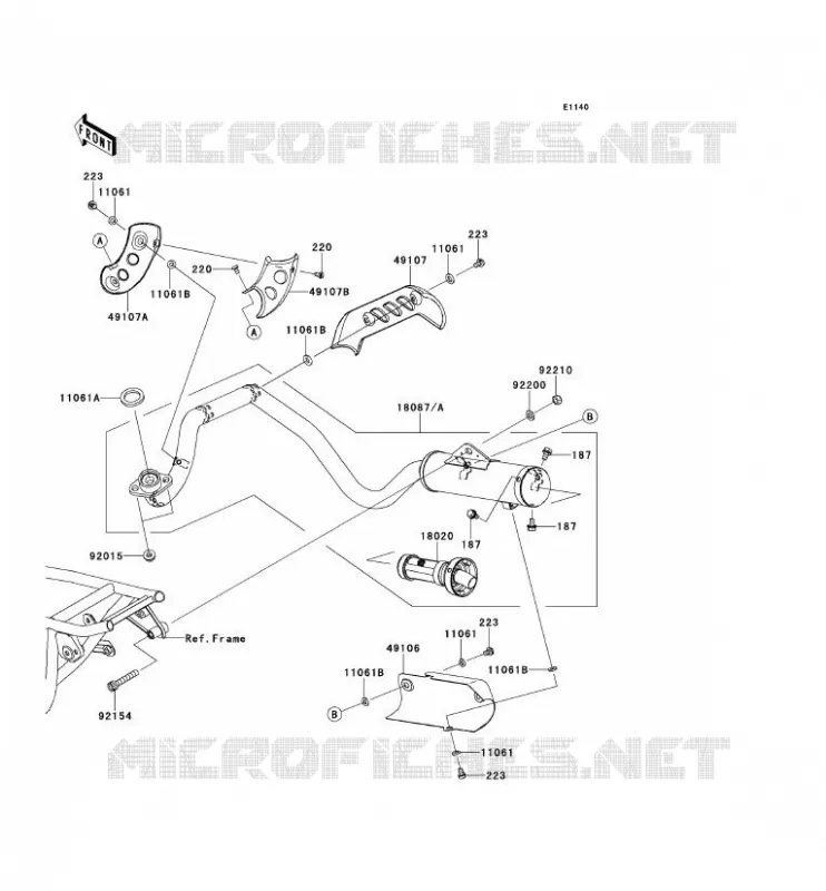 &Eacute;CHAPPEMENT Kawasaki TOUT-TERRAIN 110 2014 KLX110  KLX110CEF