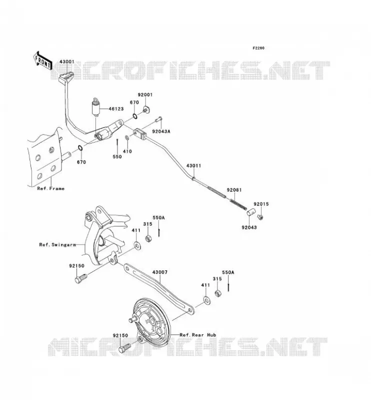 PEDALE DE FREIN Kawasaki TOUT-TERRAIN 110 2014 KLX110  KLX110CEF