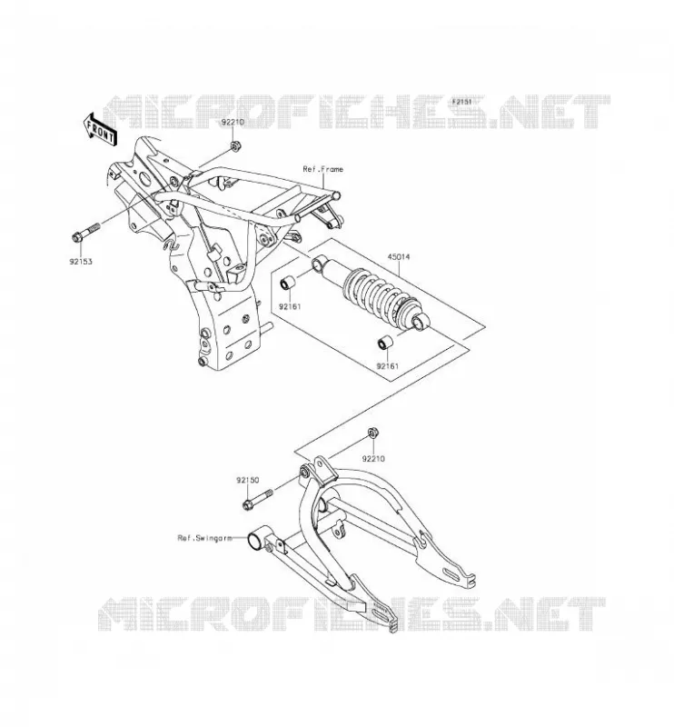 SUSPENSION/AMORTISSEUR Kawasaki TOUT-TERRAIN 110 2015 KLX110  KLX110CFF
