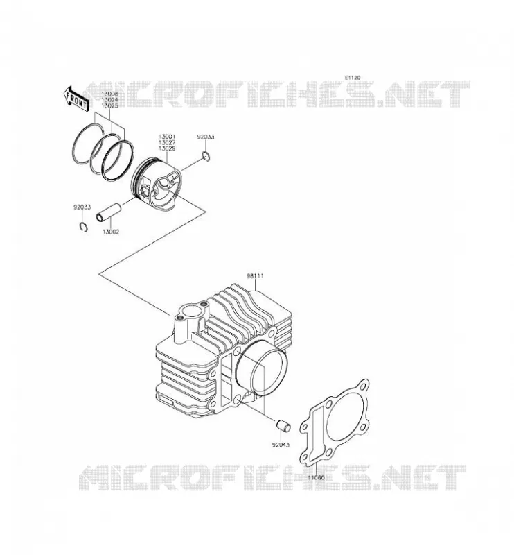 CYLINDRE/PISTON Kawasaki TOUT-TERRAIN 110 2015 KLX110  KLX110CFF