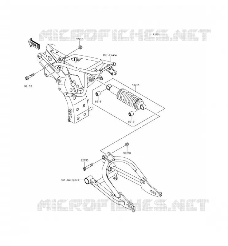 SUSPENSION/AMORTISSEUR Kawasaki TOUT-TERRAIN 110 2015 KLX110  KLX110CFF
