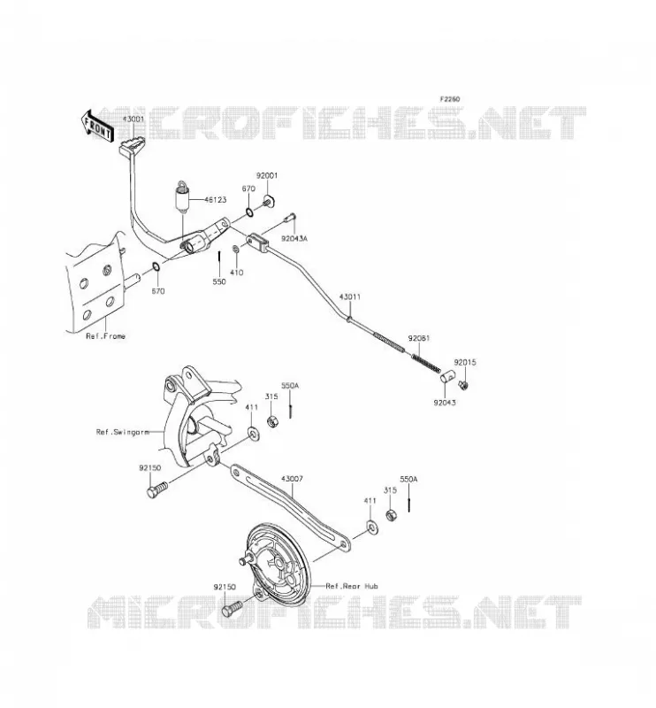 PEDALE DE FREIN Kawasaki TOUT-TERRAIN 110 2016 KLX110  KLX110CGF