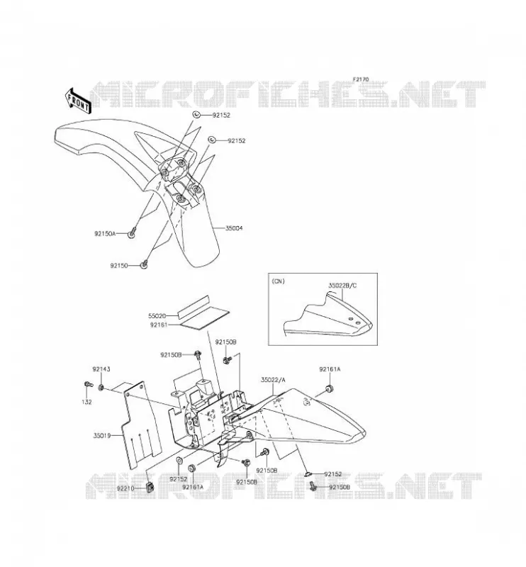 GARDE BOUE Kawasaki TOUT-TERRAIN 110 2016 KLX110  KLX110CGF