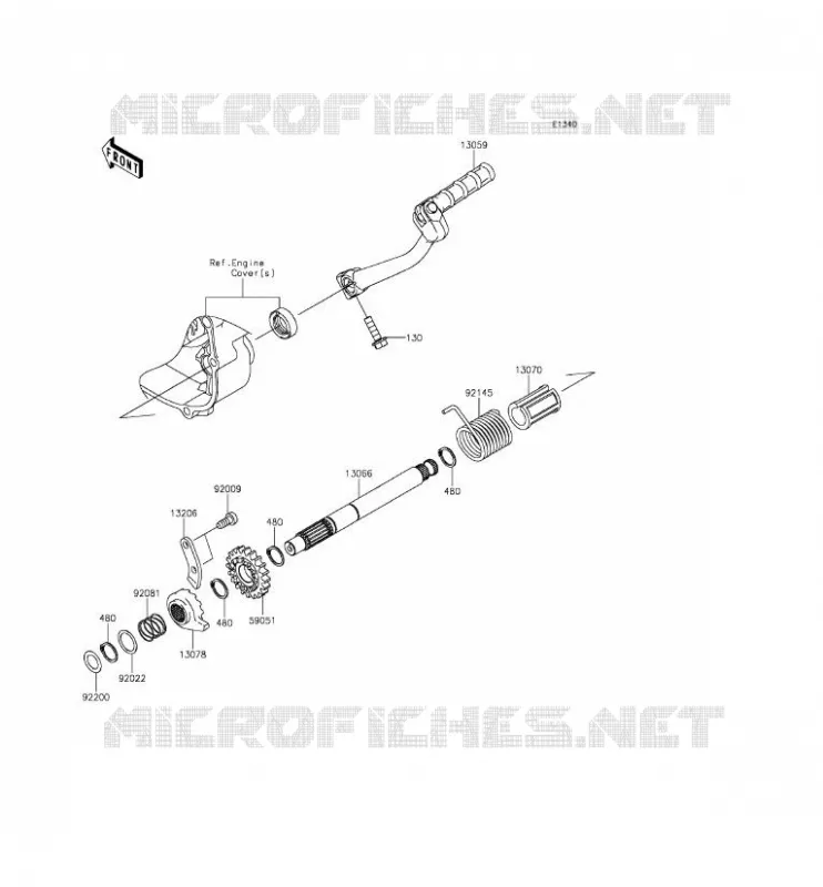 MECANISME DE KICK Kawasaki TOUT-TERRAIN 110 2016 KLX110  KLX110CGF