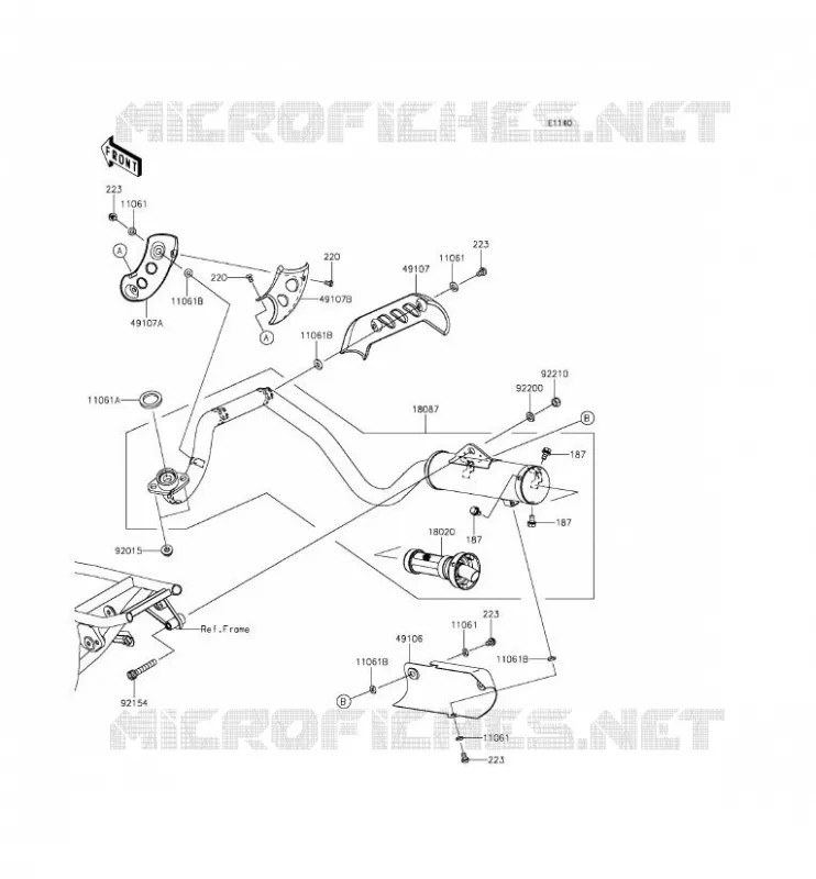 &Eacute;CHAPPEMENT Kawasaki TOUT-TERRAIN 110 2016 KLX110L  KLX110DGF