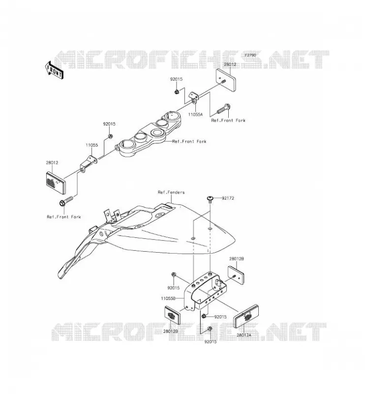 CATADIOPTRES(CN) Kawasaki TOUT-TERRAIN 140 2012 KLX140  KLX140ACF