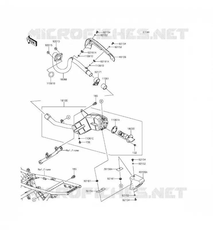 &Eacute;CHAPPEMENT Kawasaki TOUT-TERRAIN 140 2014 KLX140  KLX140AEF