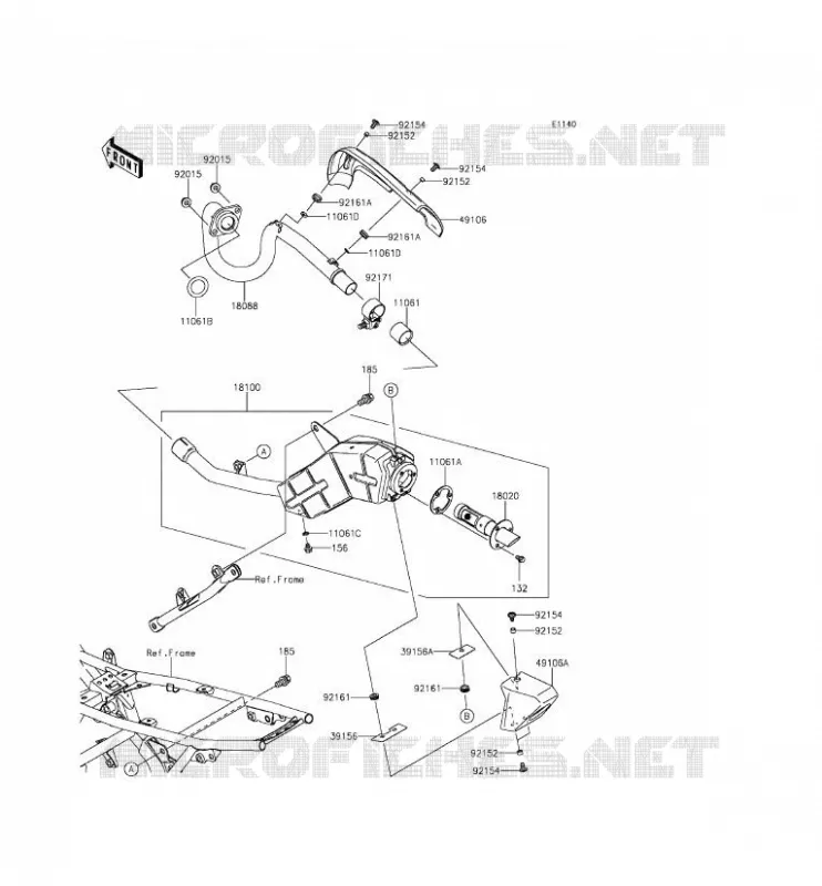 &Eacute;CHAPPEMENT Kawasaki TOUT-TERRAIN 140 2013 KLX140L  KLX140BDF
