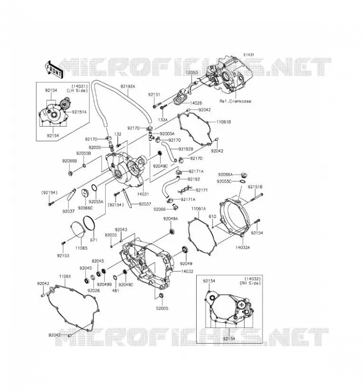 COUVERCLES MOTEUR Kawasaki TOUT-TERRAIN 450 2013 KLX450R  KLX450ADF