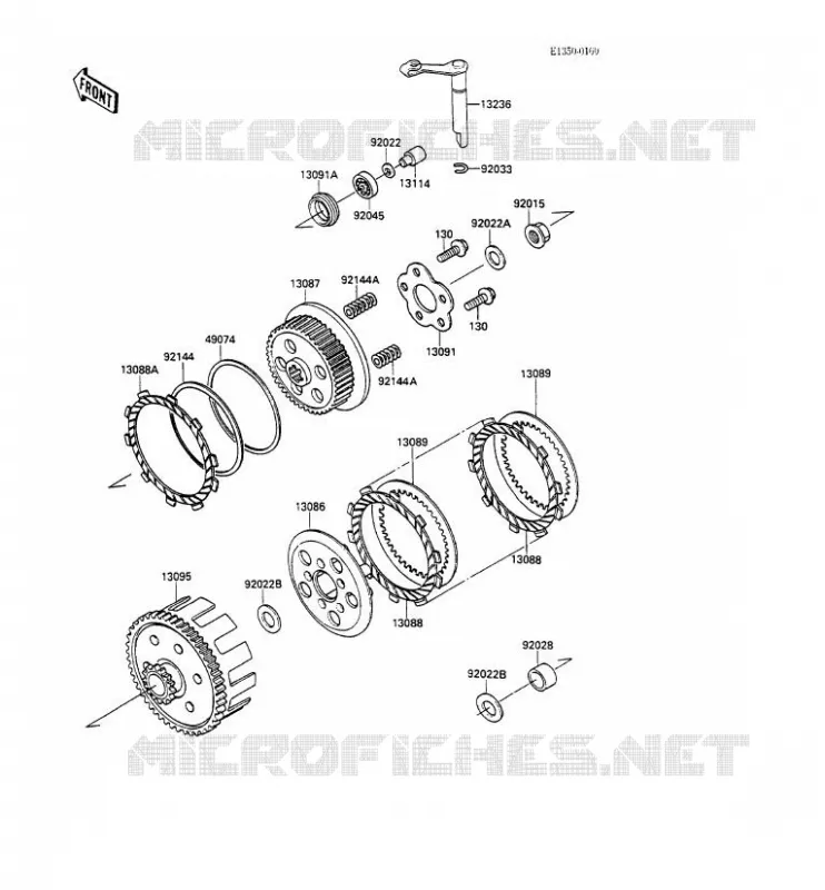 EMBRAYAGE Kawasaki TOUT-TERRAIN 100 1990 KX100  KX100-A2