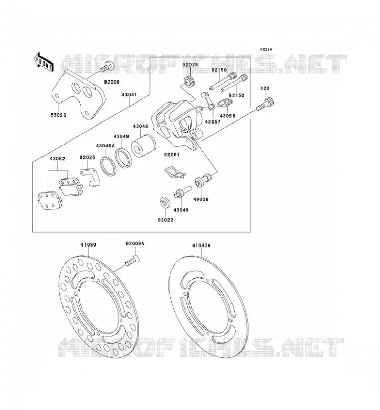 FREIN ARRIERE Kawasaki TOUT-TERRAIN 100 1992 KX100  KX100-B2