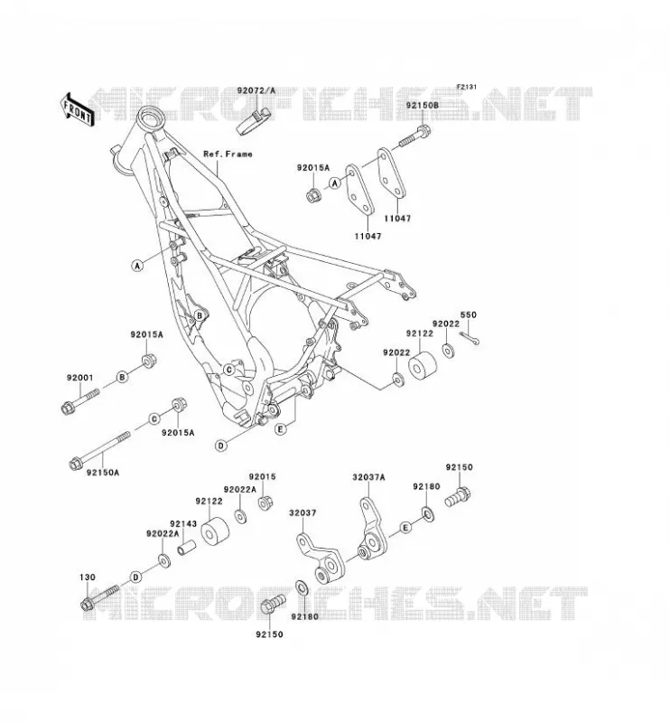 PIECE DE CADRE (COUVERTURE) Kawasaki TOUT-TERRAIN 100 1995 KX100  KX100-B5