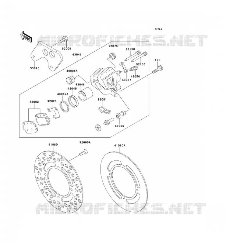 FREIN ARRIERE Kawasaki TOUT-TERRAIN 100 2000 KX100  KX100-C3