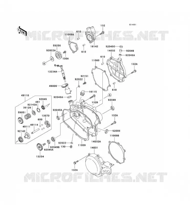 COUVERCLES MOTEUR Kawasaki TOUT-TERRAIN 100 2001 KX100  KX100-D1