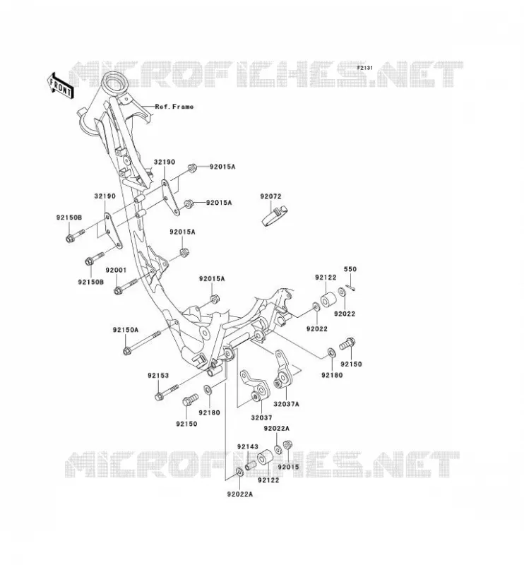 PIECE DE CADRE (COUVERTURE) Kawasaki TOUT-TERRAIN 100 2007 KX100  KX100D7F