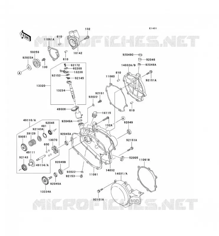 COUVERCLES MOTEUR Kawasaki TOUT-TERRAIN 100 2009 KX100  KX100D9F