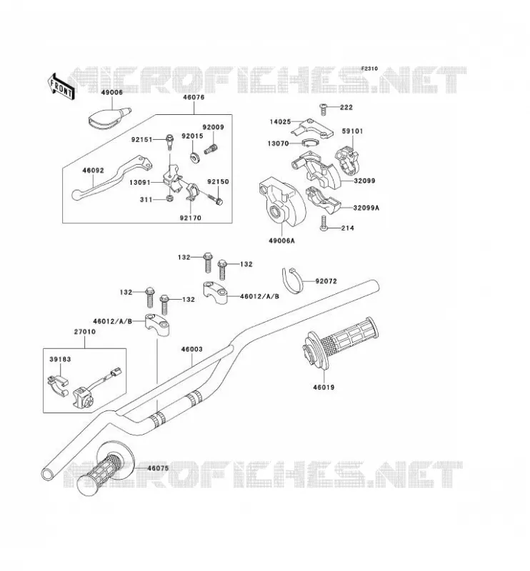 GUIDON Kawasaki TOUT-TERRAIN 100 2009 KX100  KX100D9F