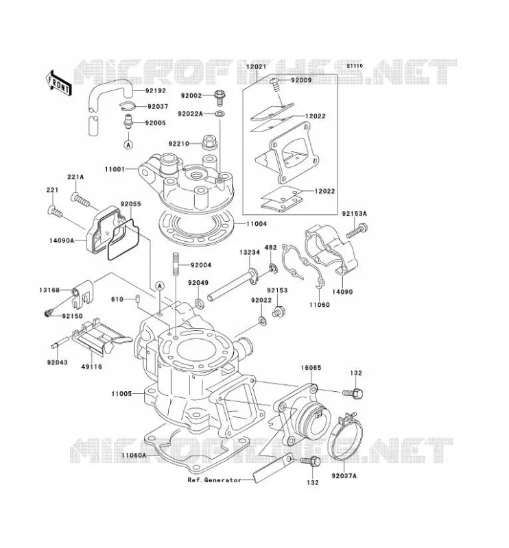 CULASSE/CYLINDRE Kawasaki TOUT-TERRAIN 100 2011 KX100  KX100DBF