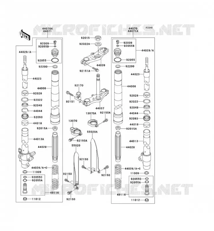 FOURCHE Kawasaki TOUT-TERRAIN 100 2011 KX100  KX100DBF