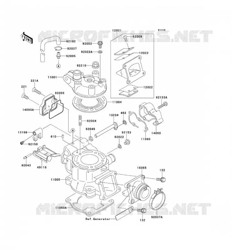 CULASSE/CYLINDRE Kawasaki TOUT-TERRAIN 100 2012 KX100  KX100DCF