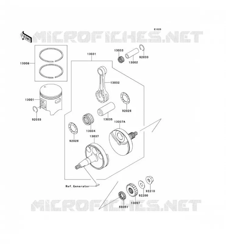 VILEBREQUIN/PISTON Kawasaki TOUT-TERRAIN 100 2012 KX100  KX100DCF