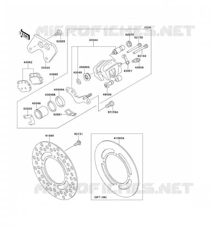 FREIN ARRIERE Kawasaki TOUT-TERRAIN 100 2013 KX100  KX100DDF
