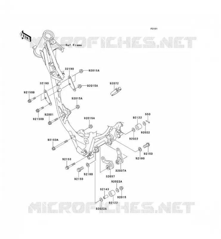 PIECE DE CADRE (COUVERTURE) Kawasaki TOUT-TERRAIN 100 2013 KX100  KX100DDF
